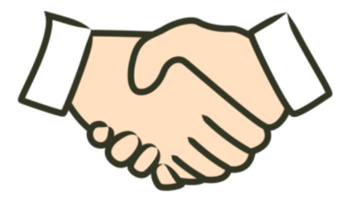 Zwei Hände im Handschlag – Symbol für Partnerschaft und Zusammenarbeit