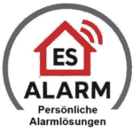 ES Alarm Logo mit Haus und Signalwellen